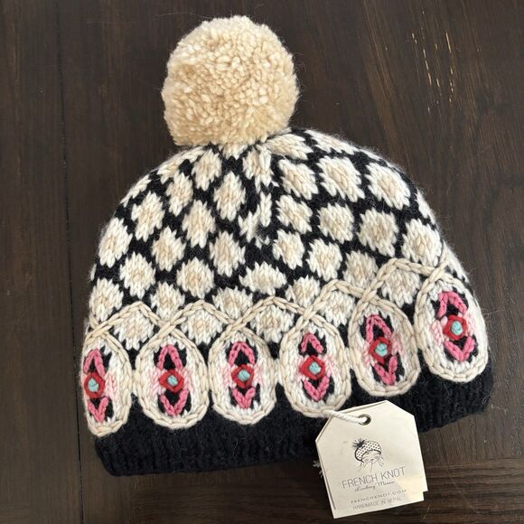 French Knot Accessories - No longer available. NWT French Knot Beanie Wool Hat Anthropologie Pom Toppe